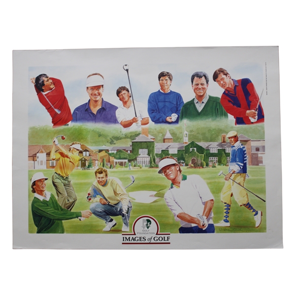 'Golf Foundation Images of Golf' Poster with Payne, Seve, Watson, Faldo, & others JSA ALOA