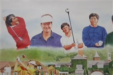 'Golf Foundation Images of Golf' Poster with Payne, Seve, Watson, Faldo, & others JSA ALOA