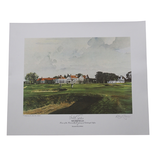Nick Faldo Signed Muirfield Clubhouse Kenneth Reed Poster JSA ALOA