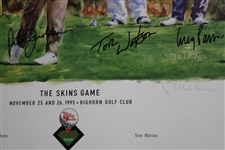 Couples, Watson, Pavin & Jacobsen Signed 1995 Ltd Ed The Skins Game Poster JSA ALOA