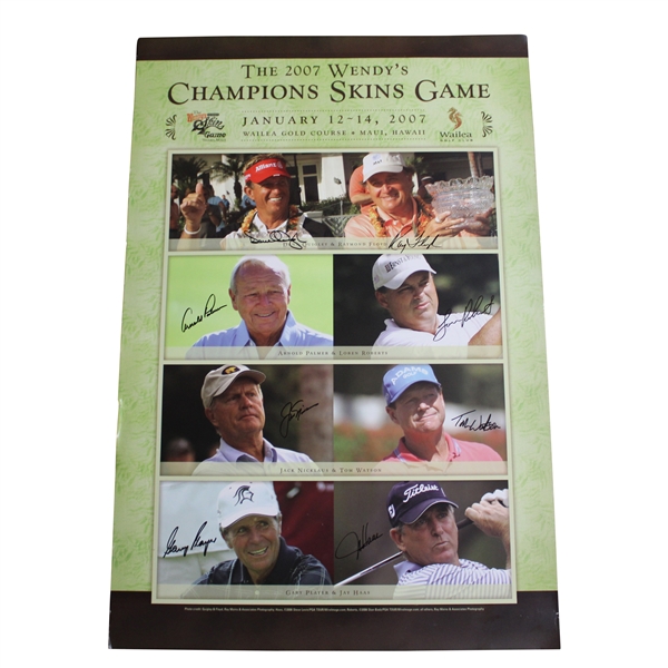 Palmer, Nicklaus & others Signed 2007 Champions Skins Game Poster JSA ALOA