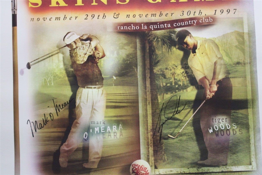 Tiger Woods, O'Meara, Lehman & Duval Signed 1997 The Skins Game Poster JSA ALOA