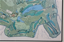 Nicklaus, Palmer , Ballesteros, Watson & others Signed 1982 The Players Sawgrass Layout - Framed JSA ALOA