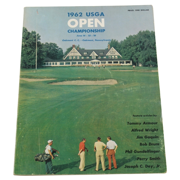 1962 US Open at Oakmont Country Club Official Program - Jack Nicklaus First Major Win