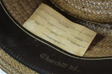 Sam Snead's Personal Churchill Ltd. Cocoanut Straw Long Oval Hat - Sam Snead Collection