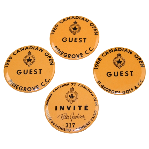 Sam Sneads RCGA Canadian Open Guest Badges - 1968, 1969 & 1971