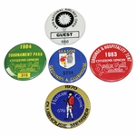 Sam Sneads Senior Golf Classic, National Airlines Open & Heritage Classic Badges - 1970, 1973, 1983 & 1984