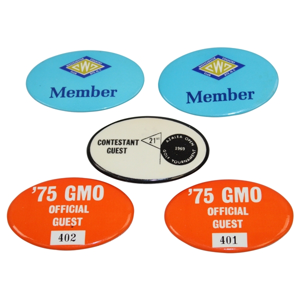 Sam Sneads Westchester CC, Azalea Open & GMO Member, Contestant Guest & Official Guest Badges