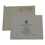 1961 Dinner Dance for Paul Runyan at La Jolla Country Club Invitation