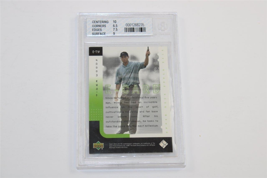 Tiger Woods 2001 UD #ETW E-Card BECKETT #0001288235 NEAR MINT 7