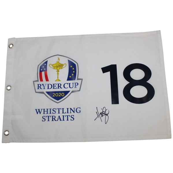 Harris English Signed 2020 Ryder Cup Flag JSA ALOA