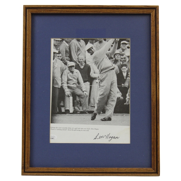 Ben Hogan Signed Mid Swing Magazine Page - Framed JSA #UU13684