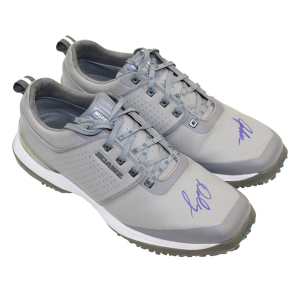 John Daly's Signed Personal Sqairz 'Gray, Lt Gray & White' Golf Shoes - Size 12 JSA ALOA