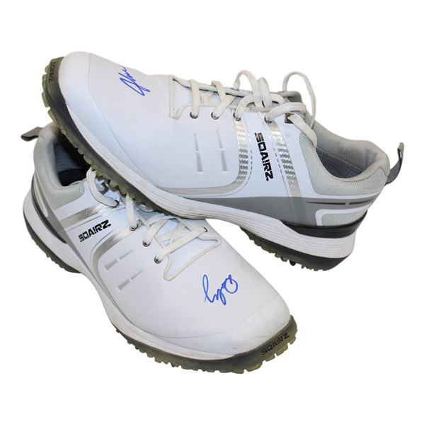 John Daly's Signed Personal Sqairz 'White with Lt Gray' Golf Shoes - Size 12 JSA ALOA