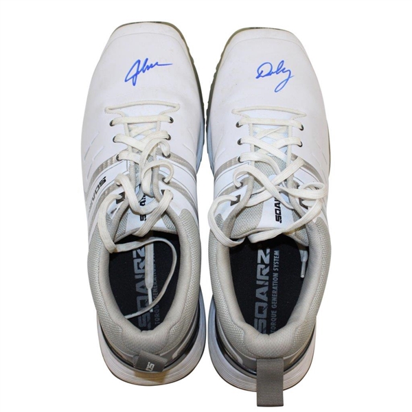 John Daly's Signed Personal Sqairz 'White with Lt Gray' Golf Shoes - Size 12 JSA ALOA