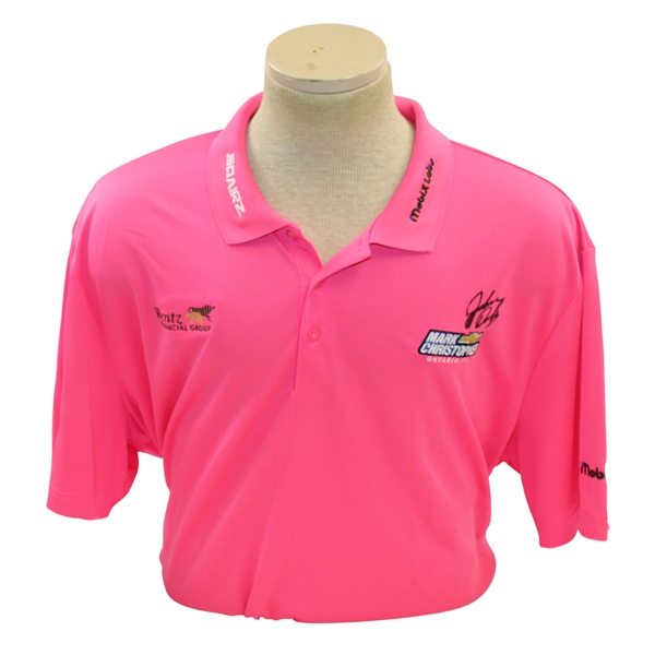 John Daly Signed Personal Match Worn Pink Golf Shirt with Sponsors - 3XL JSA ALOA