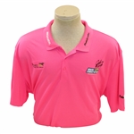 John Daly Signed Personal Match Worn Pink Golf Shirt with Sponsors - 3XL JSA ALOA