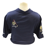 John Daly Signed Personal Match Worn 'Navy' Golf Shirt with Sponsors - 3XL JSA ALOA