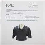 John Daly Signed Personal Match Worn 'Navy' Golf Shirt with Sponsors - 3XL JSA ALOA