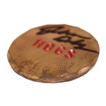 John Daly Signed Personal Custom Copper 'Hogs' Golf Ball Marker in Case & Bag