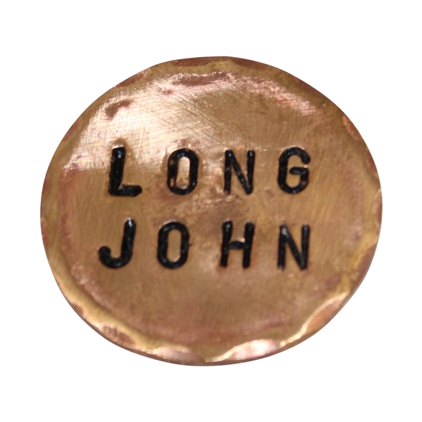 John Daly Signed Personal Custom Copper Long John Golf Ball Marker in Case & Bag