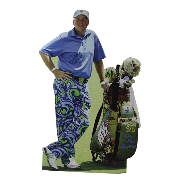 John Daly Signed Small Cardboard Stand Up Display JSA ALOA