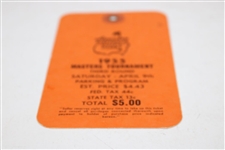 1955 Masters Tournament Saturday 3rd Round Ticket #5 - Top Example & Very Low Number!