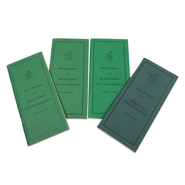 1990, 1991, 1993 & 1996 Augusta National GC Records of the Masters Tournament Booklets