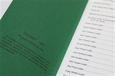 1990, 1991, 1993 & 1996 Augusta National GC 'Records of the Masters Tournament' Booklets