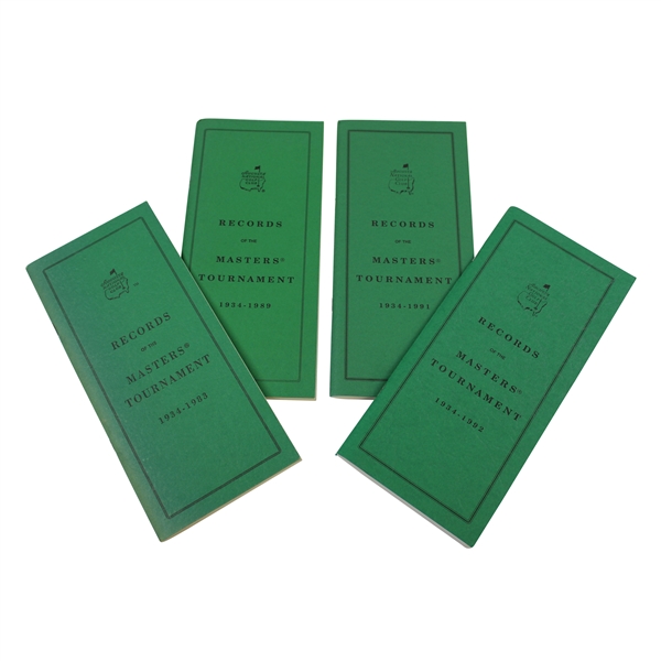 1984, 1990, 1992 & 1993 Augusta National GC Records of the Masters Tournament Booklets