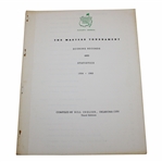 1966 Augusta National The Masters Tournament Scoring Records & Statistics Booklet - Inglish