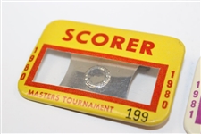 1980, 1981 & 1982 Masters Tournament Official SCORER Badges