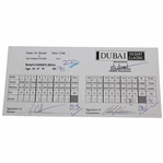 Champion Tiger Woods Signed Actual Match Used & 4th Rd 2006 Dubai Desert Classic Scorecard JSA ALOA