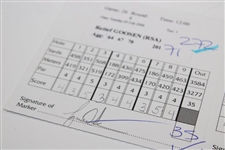 Champion Tiger Woods Signed Actual Match Used & 4th Rd 2006 Dubai Desert Classic Scorecard JSA ALOA
