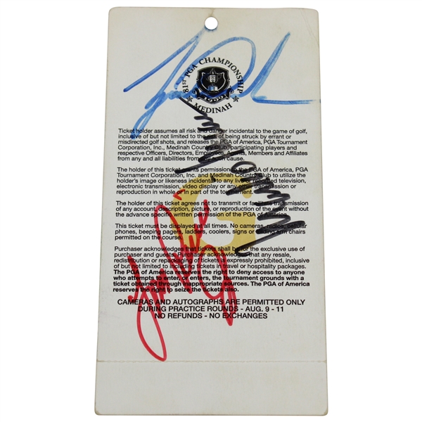 Champion Tiger Woods Signed 1999 PGA at Medinah Tuesday Ticket JSA FULL #XX39842