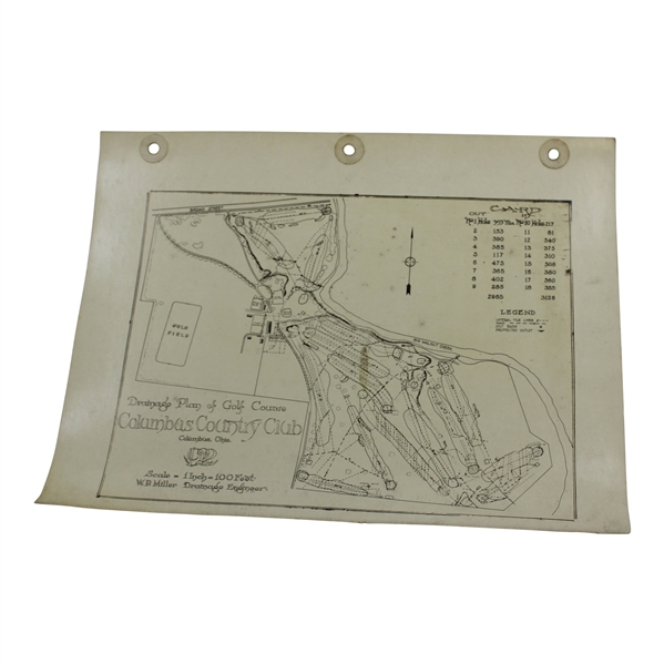 Early 1930s Columbus Country Club Drainage Plan - Wendell Miller Collection