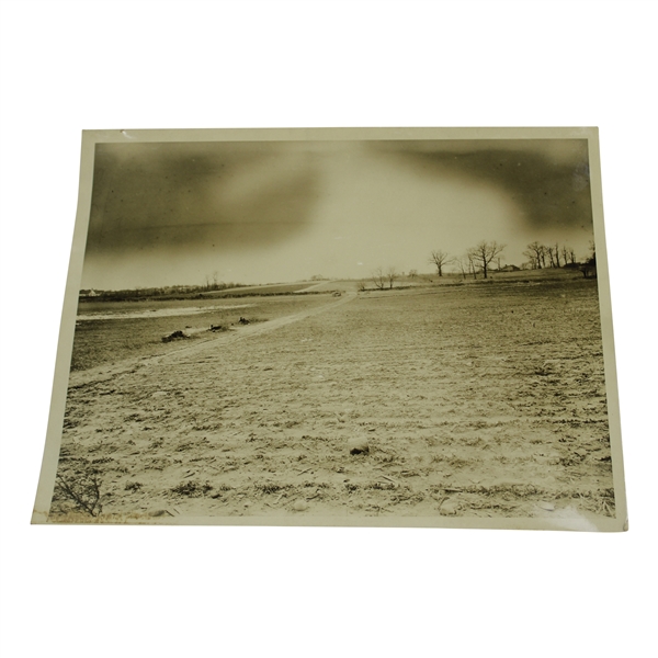 Early 1930s Dirt Road Through Field Surveying Photo - Wendell Miller Collection