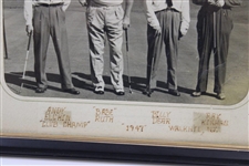Circa 1947 Babe Ruth with others Golfing Original Photo - Framed
