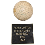 Henry Cotton's 1948 OPEN Championship at Muirfield Used Winning A.E. Penfold 4 Golf Ball