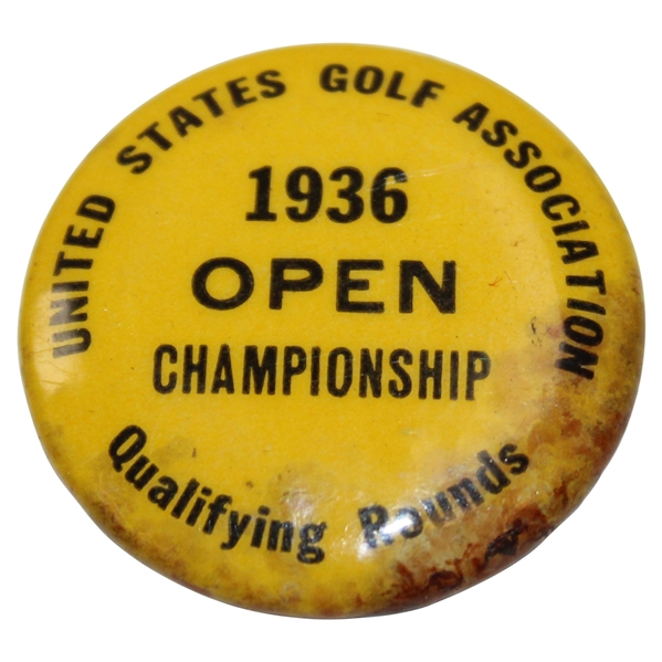 Ralph Hutchisons 1936 US Open Championship Qualifying Rounds Badge