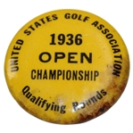 Ralph Hutchisons 1936 US Open Championship Qualifying Rounds Badge
