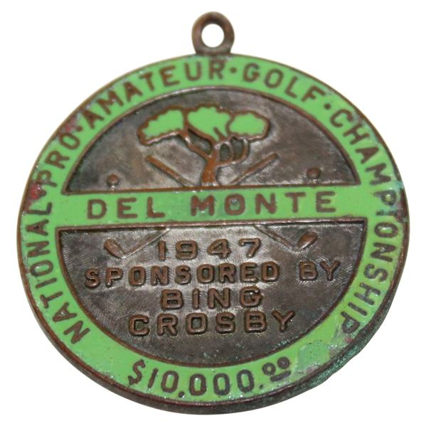 Ralph Hutchisons 1947 Crosby National Pro-Am Golf Championship Contestant Badge