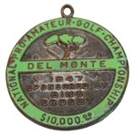 Ralph Hutchisons 1947 Crosby National Pro-Am Golf Championship Contestant Badge