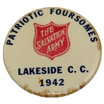 Ralph Hutchisons 1942 Patriotic Foursomes The Salvation Army at Lakeside C.C. Badge