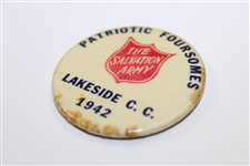 Ralph Hutchison's 1942 Patriotic Foursomes The Salvation Army at Lakeside C.C. Badge
