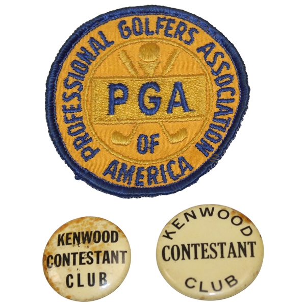PGA of America Patch with Two (2) Kenwood Club Contestant Badges