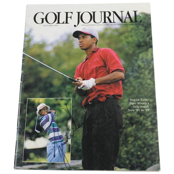 Tiger Woods Signed Oct. 1995 Golf Journal US Amateur Magazine JSA ALOA