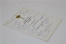 1977 Ryder Cup Dinner Menu Signed By Both Teams, Captains & US Wives JSA ALOA