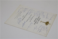 1977 Ryder Cup Dinner Menu Signed By Both Teams, Captains & US Wives JSA ALOA