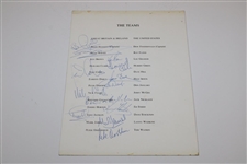 1977 Ryder Cup Dinner Menu Signed By Both Teams, Captains & US Wives JSA ALOA